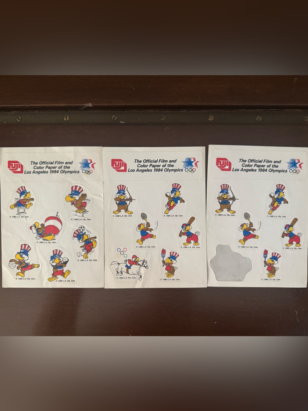 Fujifilm White Red Blue Cartoon Olympic Duck Sticker Sheets